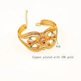 Dubai Plated Bracelet Open Bracelet Women Wedding Gift Jewelry Kpop