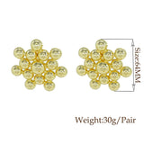 Dubai Jewelry Snow Shape 18K Plated Clip Earrings For Women