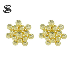 Dubai Jewelry Snow Shape 18K Plated Clip Earrings For Women