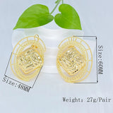 Dubai Clip Earrings 18K Plated Square Inlay Round Shape Exquisite&Luxury