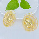 Dubai Clip Earrings 18K Plated Square Inlay Round Shape Exquisite&Luxury