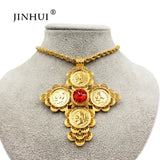 Dubai Necklace Women/Men 50cm Pendant 1913 Coin Red Stone