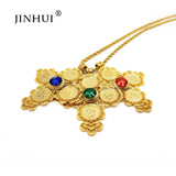 Dubai Necklace Women/Men 50cm Pendant 1913 Coin Red Stone