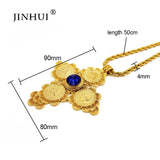 Dubai Necklace Women/Men 50cm Pendant 1913 Coin Red Stone