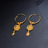 Dubai Small 24k Earrings For Women Twist African Party Wedding Earrings Gift