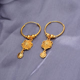 Dubai Small 24k Earrings For Women Twist African Party Wedding Earrings Gift