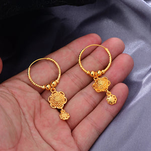 Dubai Small 24k Earrings For Women Twist African Party Wedding Earrings Gift