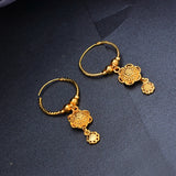 Dubai Small 24k Earrings For Women Twist African Party Wedding Earrings Gift