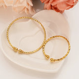 Dubai Women Girls Mother Baby Cuff Bangle Bracelet for Adult African Men Jewelry