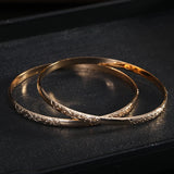 Dubai Bracelet Flower Carving Metal Wrist Jewelry