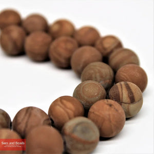 Natural Wood Grain Jasper Loose Beads 15" Strand