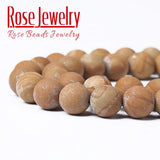Natural Yellow Wood Striped Stone Beads 4-12mm