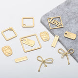 Square Hollow Bow Pendant DIY Jewelry Earrings Nail Accessories