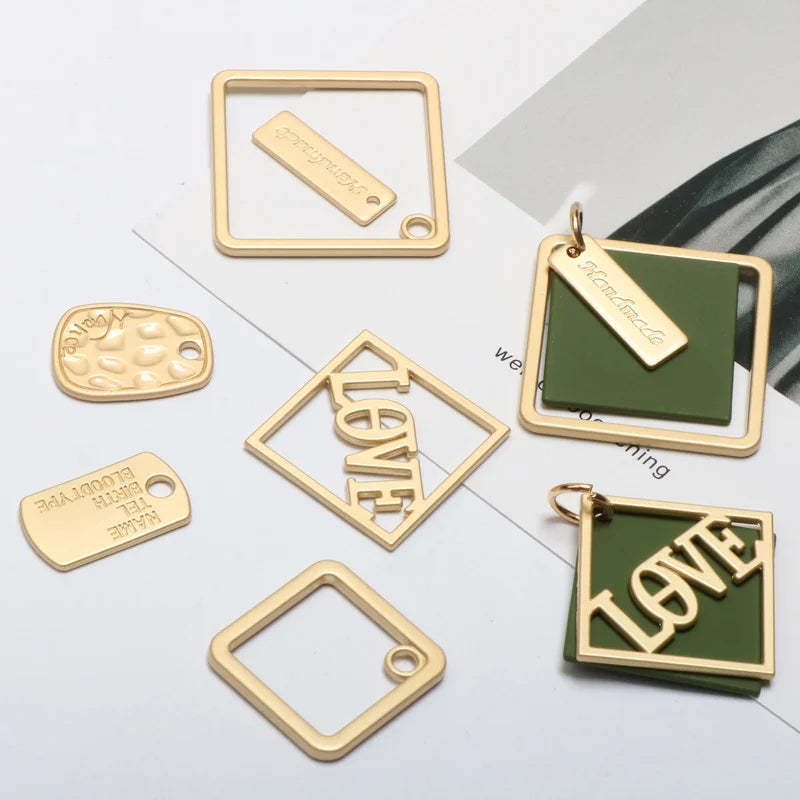 Square Hollow Bow Pendant DIY Jewelry Earrings Nail Accessories