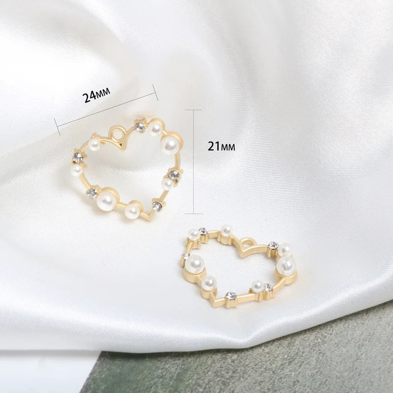 Pearl Rhinestone Flower Stamen Earrings DIY Jewelry Accessories
