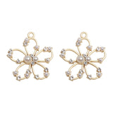 Pearl Rhinestone Flower Stamen Earrings DIY Jewelry Accessories