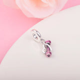 Dumbbell & Heart Charm Sterling Silver Beads for Bracelets