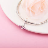 Dumbbell & Heart Charm Sterling Silver Beads for Bracelets