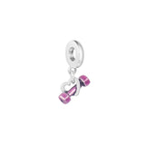 Dumbbell & Heart Charm Sterling Silver Beads for Bracelets