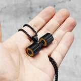 Dumbbell Men Necklaces 316L Stainless Steel Fitness Pendant