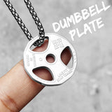 Dumbbell Men Necklaces 316L Stainless Steel Fitness Pendant