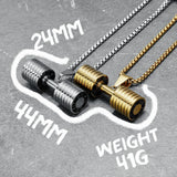 Dumbbell Men Necklaces 316L Stainless Steel Fitness Pendant