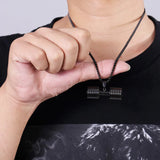 Dumbbell Pendant Necklace Stainless Steel Sports Gym Charm Barbell