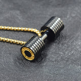 Dumbbell Go Fit Pendant Necklace 316L Stainless Steel