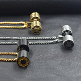 Dumbbell Go Fit Pendant Necklace 316L Stainless Steel
