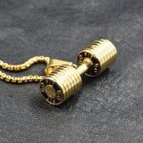 Dumbbell Go Fit Pendant Necklace 316L Stainless Steel