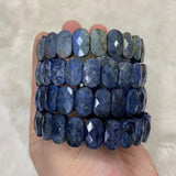 Dumortierite Stone Beads Bracelet Gemstone Bangle Women Gift