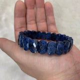 Dumortierite Stone Beads Bracelet Gemstone Bangle Women Gift