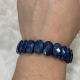 Dumortierite Stone Beads Bracelet Gemstone Bangle Women Gift