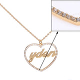 Heart Letter Name Necklace Zirconia Pendant Personalized Necklace