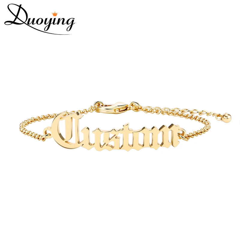 Personalized Old English Name Bracelet for Women