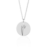 Custom Birth Month Flower Coin Chain Necklace