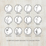 Custom Birth Month Flower Coin Chain Necklace