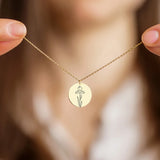 Custom Birth Month Flower Coin Chain Necklace