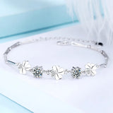 Sterling Silver Clover Bracelet Christmas Bangle