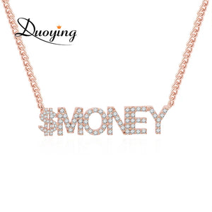 Duoying Crystal Pendant Necklace for Women Personalized Name Necklace