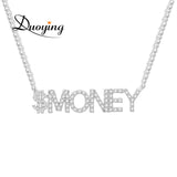 Duoying Crystal Pendant Necklace for Women Personalized Name Necklace