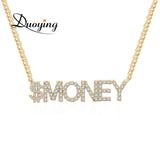 Duoying Crystal Pendant Necklace for Women Personalized Name Necklace