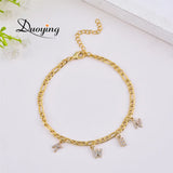 Personalized Birth Year Anklet with Zircon Name - Women Anklets