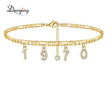 Personalized Birth Year Anklet with Zircon Name - Women Anklets