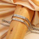 Engraved Name Couple Bracelet Cuban Chain Holiday