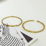 Engraved Name Couple Bracelet Cuban Chain Holiday