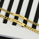 Engraved Name Couple Bracelet Cuban Chain Holiday