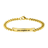 Engraved Name Couple Bracelet Cuban Chain Holiday