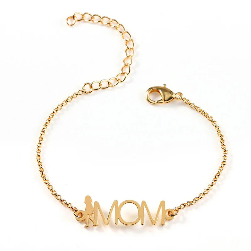 Personalized Mom Bracelet Figure Shape Mother's Gift
