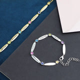 Duoying Name Bracelet with Birth Stone Personalization